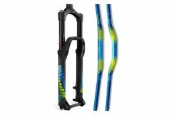 Kit Stickers Pour Fourche RockShox 35mm - Troy Lee Design Bleu / Jaune Fluo